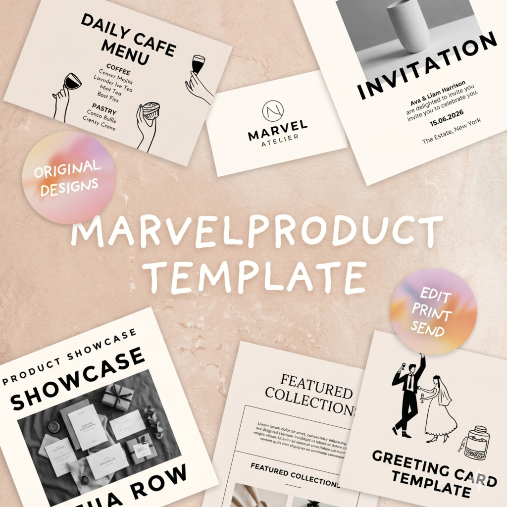 Original customisable templates for weddings & events