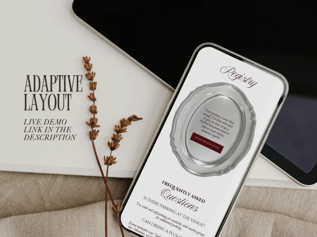 MarvelProduct.NET Burgundy and Ivory Wedding Website Template with RSVP Elegant Editable Old Money Canva Site Digital Invitation for Classic Wedding